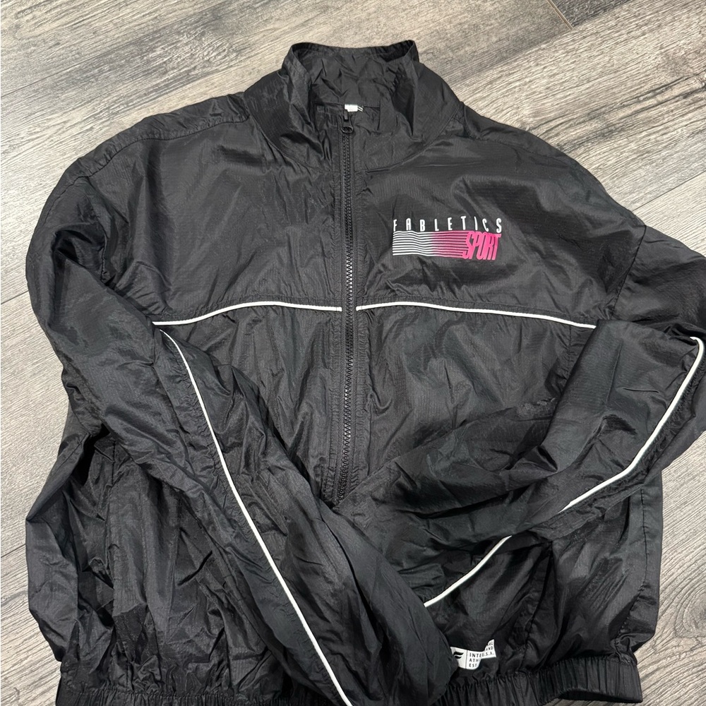 Fabletics Black Windbreaker Jacket